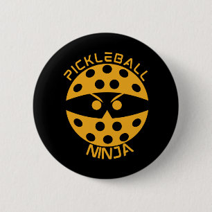 Pickleball ninja-orange 2 inch round button
