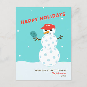 Pickleball Noël Humoristique Carte Snowman