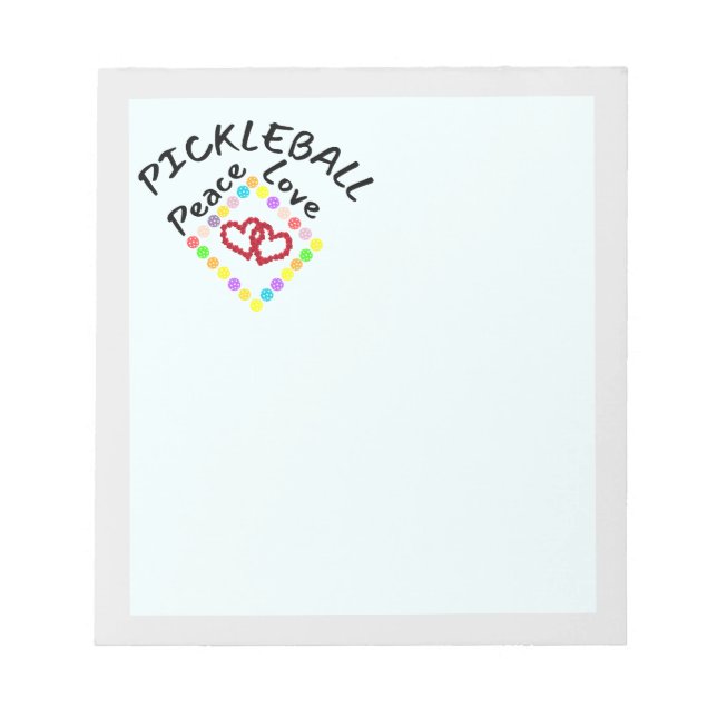 Pickleball Notepad for Memos, Lists and Notes (Front)