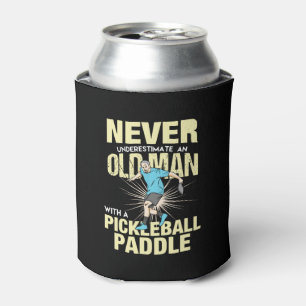 Pickleball - Old Man With A Pickleball Paddle Can Cooler