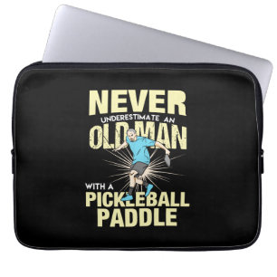 Pickleball - Old Man With A Pickleball Paddle Laptop Sleeve