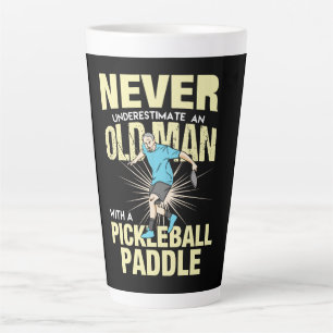 Pickleball - Old Man With A Pickleball Paddle Latte Mug