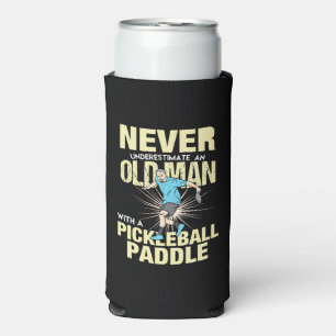 Pickleball - Old Man With A Pickleball Paddle Seltzer Can Cooler