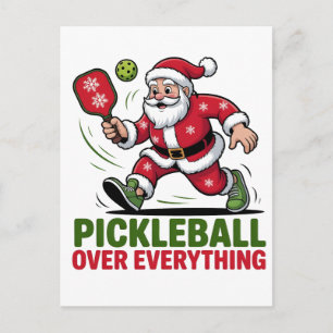 Pickleball Over Everything Pickleball Santa  Invitation Postcard