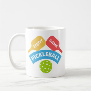 Pickleball Paddle and Ball colourful Coffee Mug