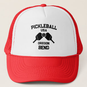 Pickleball Paddle & Ball Bend Oregon USA Custom Trucker Hat