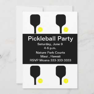 Pickleball paddle & ball invitation
