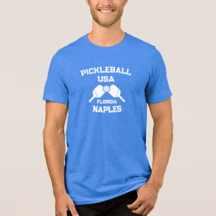 Pickleball Paddle Ball Naples Florida USA Custom Tri-Blend Shirt