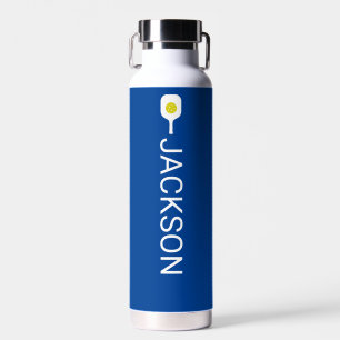 Pickleball Paddle, Ball Personalized Name Text  Water Bottle