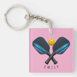 Pickleball Paddle Custom Name Pickleball Player Keychain