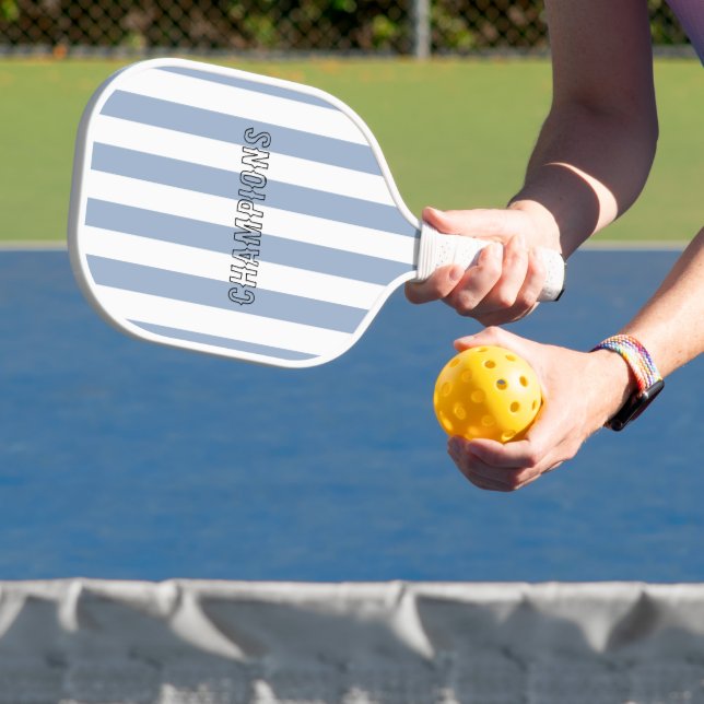Pickleball Paddle CuteChampion Stripe Blue & White (Insitu)