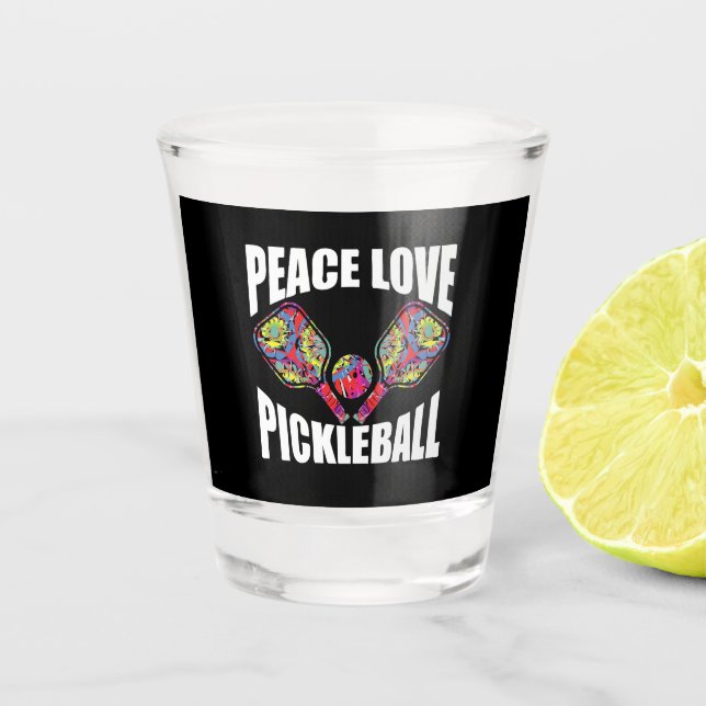Pickleball Paddle Design Shot Glass (Front)