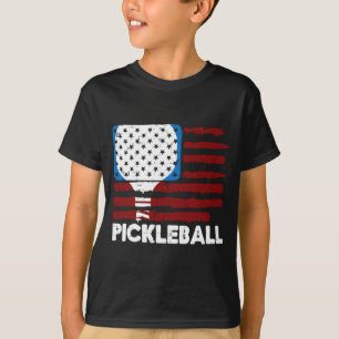 Pickleball Paddle Flag Pickle Ball Patriot Men T-Shirt