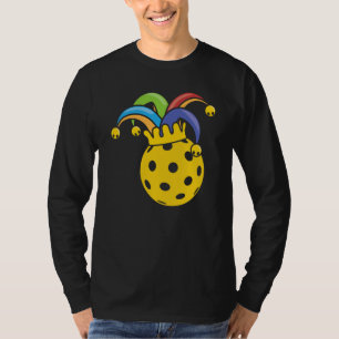 Pickleball Paddle Game Player Retro Mardi Gras Fat T-Shirt