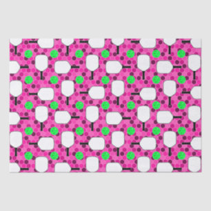Pickleball Paddle - Magenta Honeycomb Hexagons Tissue Paper