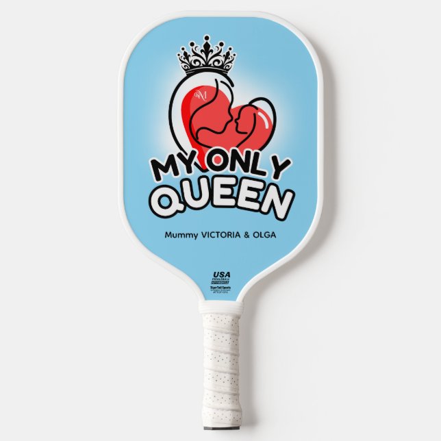 Pickleball Paddle : My Only Queen (blue/yellow) (Front)