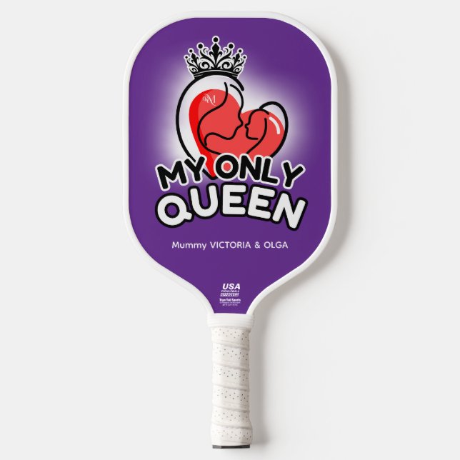 Pickleball Paddle : My Only Queen (purple/green) (Front)