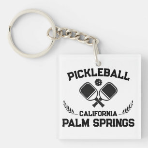 Pickleball Paddle Palm Springs California Custom Keychain