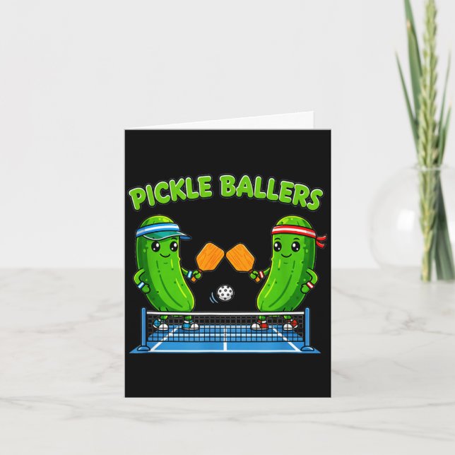 Pickleball paddle player funny pickle ballers fun card (Front)