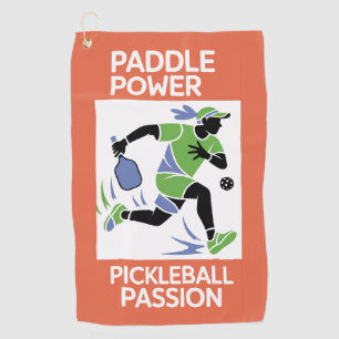 Pickleball Paddle Power Vacation Style Golf Towel