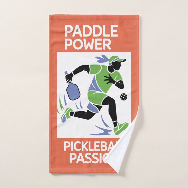 Pickleball Paddle Power Vacation Style Hand Towel (Hand Towel)