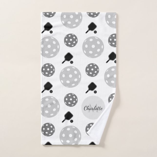 Pickleball Paddle Racket Ball Monogramme Enfants N (Serviette à main)