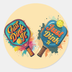 Pickleball Paddle - Sporty & Fun Design Classic Round Sticker