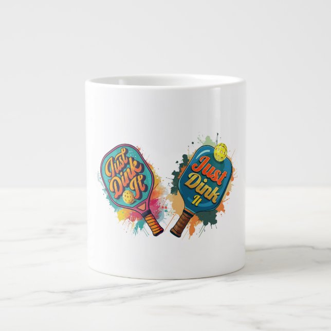Pickleball Paddle - Sporty & Fun Design Large Coffee Mug (Front)