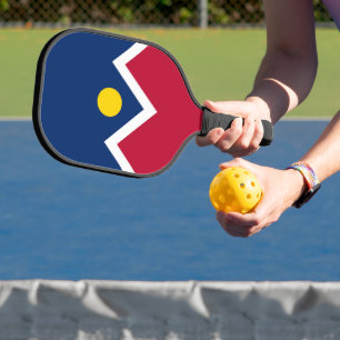Pickleball Paddle with flag of Denver, USA