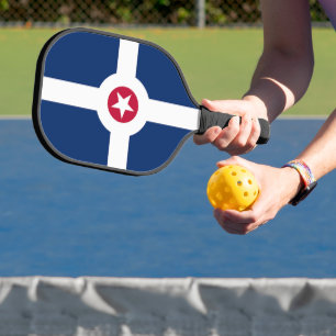 Pickleball Paddle with flag of Indianapolis, USA