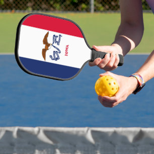 Pickleball Paddle with flag of Iowa, USA