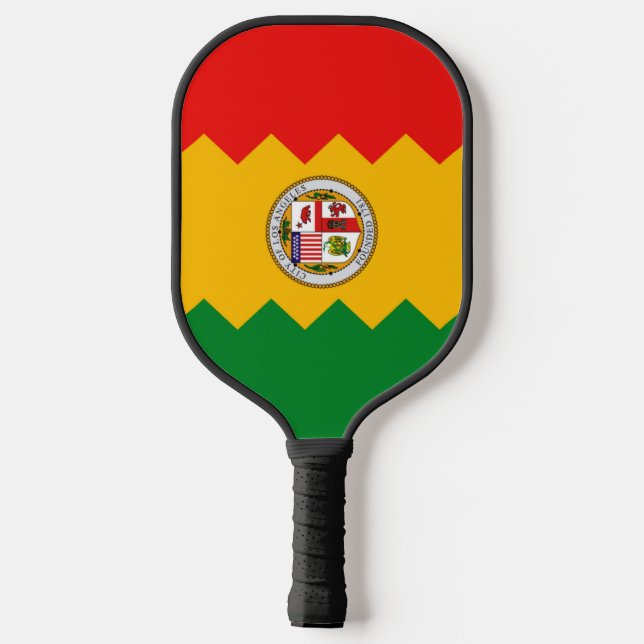 Pickleball Paddle with flag of Los Angeles, USA (Back)