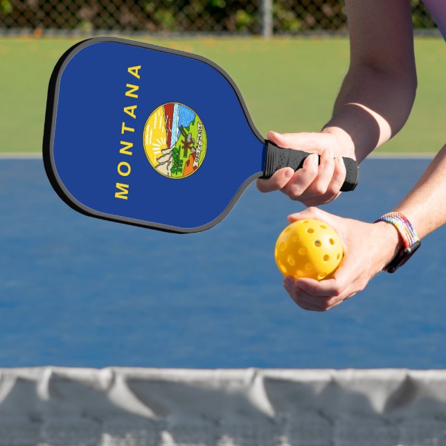Pickleball Paddle with flag of Montana, USA (Insitu)