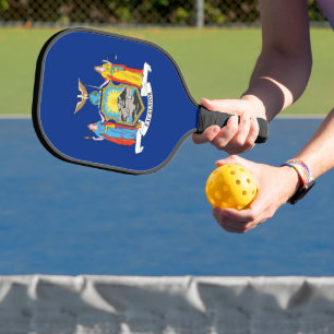 Pickleball Paddle with flag of New York State, USA