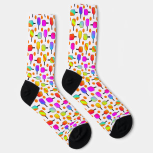 Pickleball Paddles and Orange Pickleball Colourful Socks