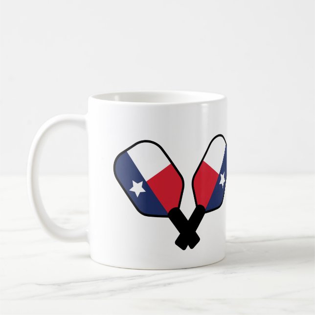 Pickleball Paddles avec Texas Flag café tasse (Gauche)