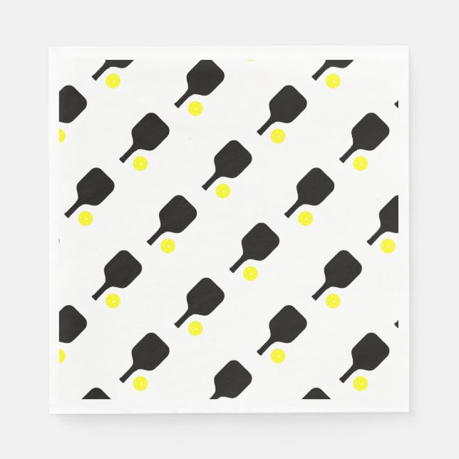 Pickleball paddles & balls napkin (Front)