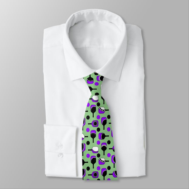 Pickleball Paddles, Fun Cutouts Purple & Green Tie (Tied)