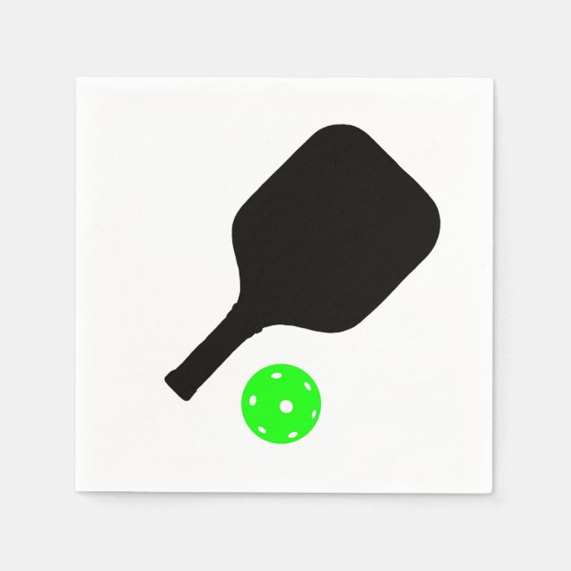 Pickleball paddles & green balls napkin (Front)