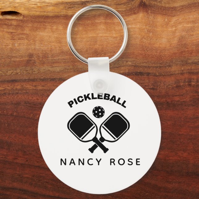 Pickleball Paddles Personalized Name  Keychain (Front)