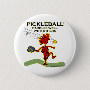 Pickleball Paddles Well With Others 2 Inch Round Button