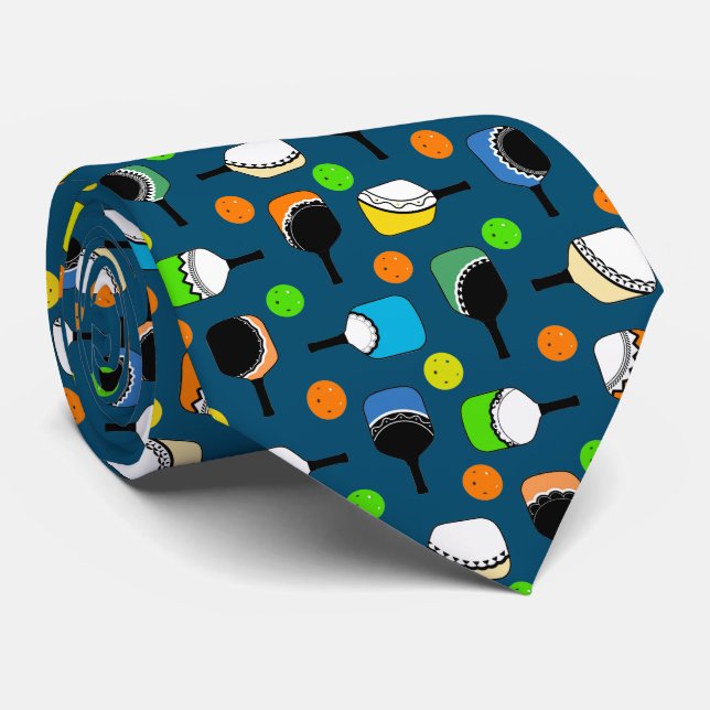 Pickleball Paddles with Fun Cutouts Multicolored Tie (Rolled)