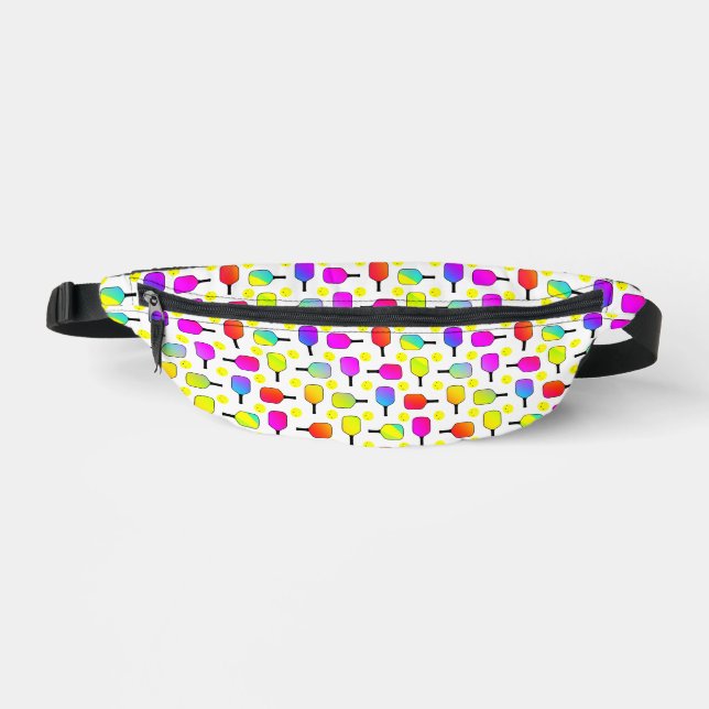 Pickleball Paddles, Yellow Pickleball, Colourful Fanny Pack (Front)
