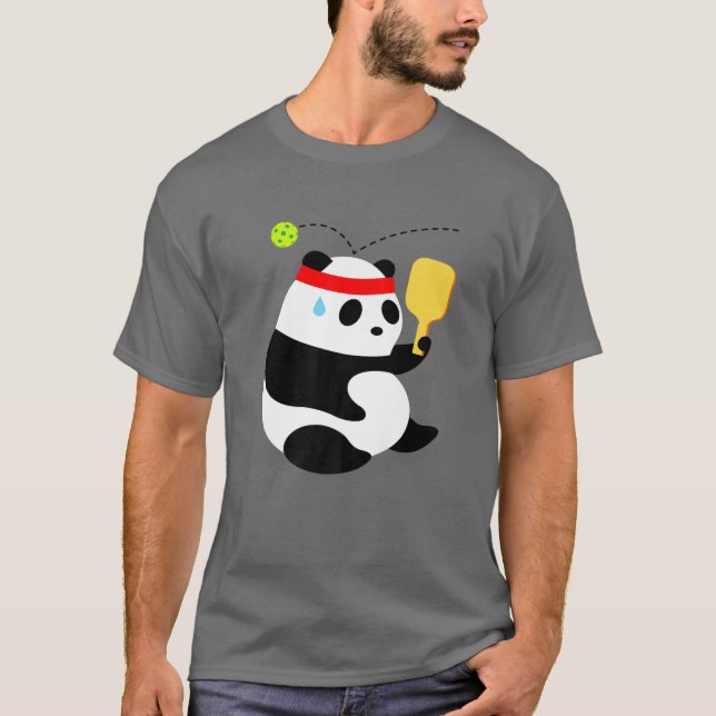 Pickleball Panda Bear BONK! T-Shirt (Front)
