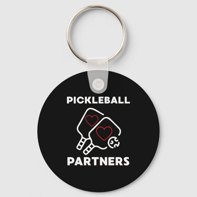 Pickleball partners couples funny pickleball keychain (Front)