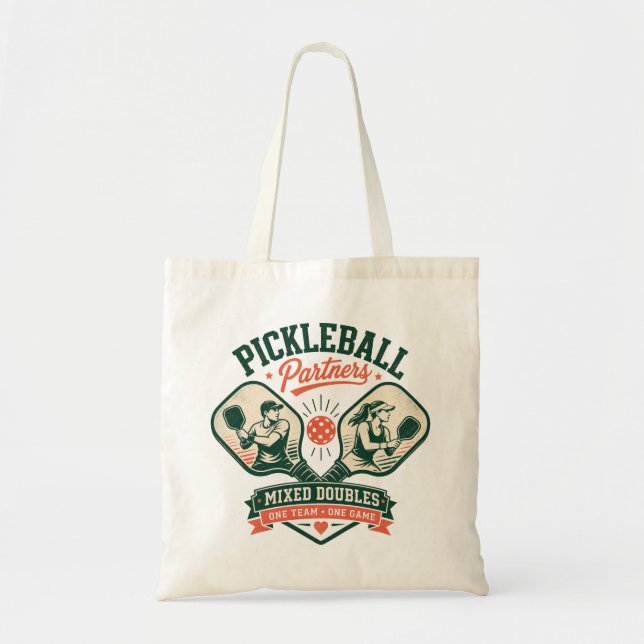 Pickleball Partners Mixed Doubles Tote Bag (Front)