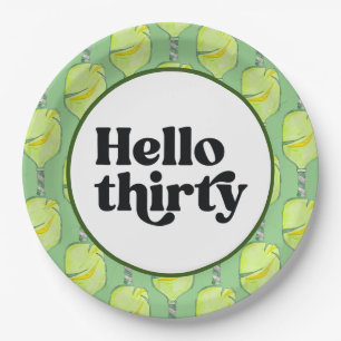 Pickleball Party 30th Birthday with Beer Paper Plate