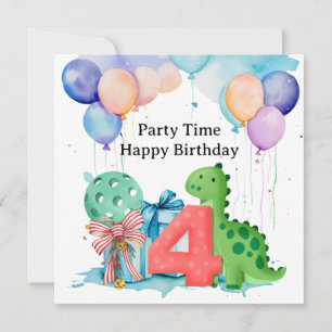 Pickleball Party 4th Birthday Card