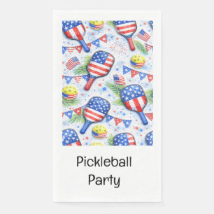 Pickleball Party 4th of July Independence Day  Napkin