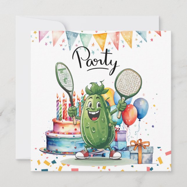 Pickleball Party   Birthday  Invitation (Front)